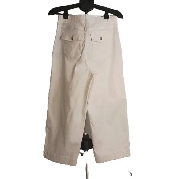 Spanx Women’s White Stretch Twill Cropped Wide Leg Pants 4 Pockets Size XL NWT - Picture 14 of 15